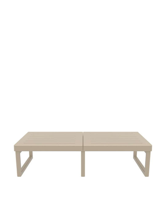 Catering Outdoor Space Foldable Polypropylene Table with Metal Frame Mykonos 138 Dove Grey 130x65x33cm