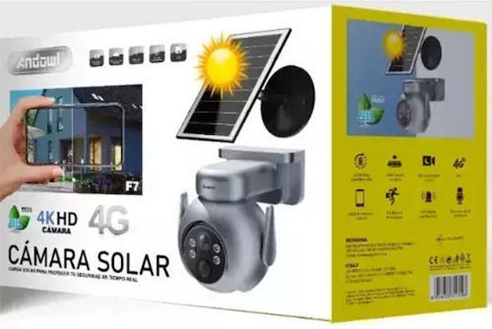 Andowl F7 IP Κάμερα Παρακολούθησης Wi-Fi 4K Αδιάβροχη Μπαταρίας Γκρι