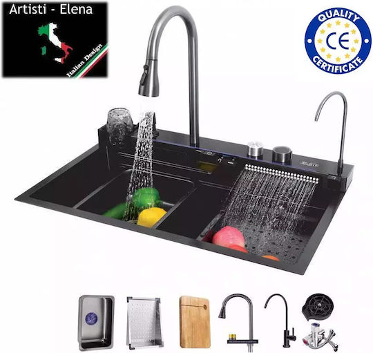 Aristi-Elena Drop-In Sink Inox W75xD46cm Silver
