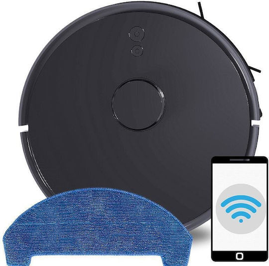 Finlux PRO-888 Robot Vacuum Cleaner with Laser Mapping and 4000Pa Suction Power Black