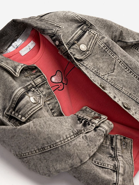 Kinder-Set mit Leggings & Jacke Sommer 3Stück Granite-carbonate