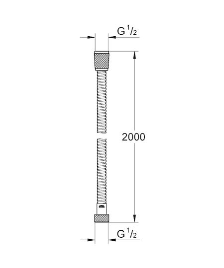 Grohe Relexaflex Longlife Σπιράλ Ντουζ Μεταλλικό 200cm Ασημί