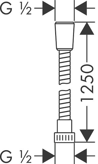 Hansgrohe Metaflex Furtun de duș spiralat Metalic 125cm Argint