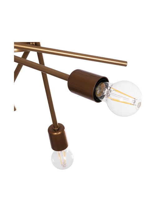 GloboStar Sunfy Pendant Light Bronze Grid for 6 Bulbs E27 60x70x60cm