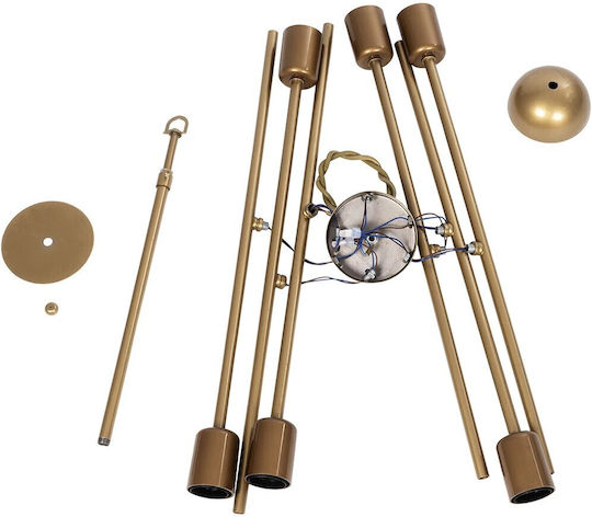 GloboStar Sunfy Lustră Bronz Rețea pentru 6 Becuri E27 60x70x60cm.