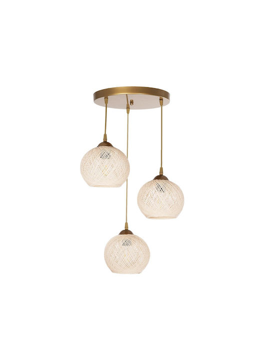 GloboStar Illumio Hängelampe Gold Kugel mit Fassung E27 30x30x70cm.
