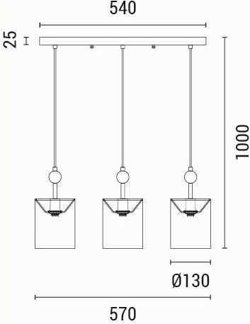 Eurolamp Verona Pendant Light Copper with Socket E14, E.14 57x13x100cm