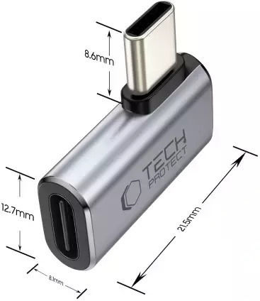 Tech-Protect Ultraboost Converter USB-C male to USB-C female Gray 1pcs