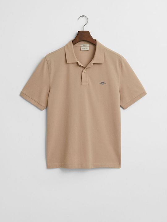 Polo Kurzarmbluse Beige