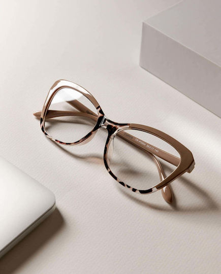 Blue Light Computer Glasses Felicia Pink Tortoise