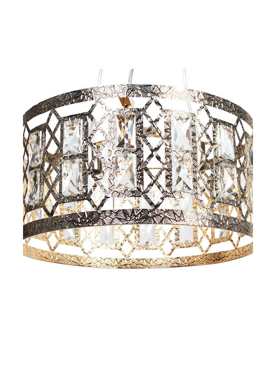 Globobox Pendant Light Gold with Crystals for Socket E27 40x40x20cm