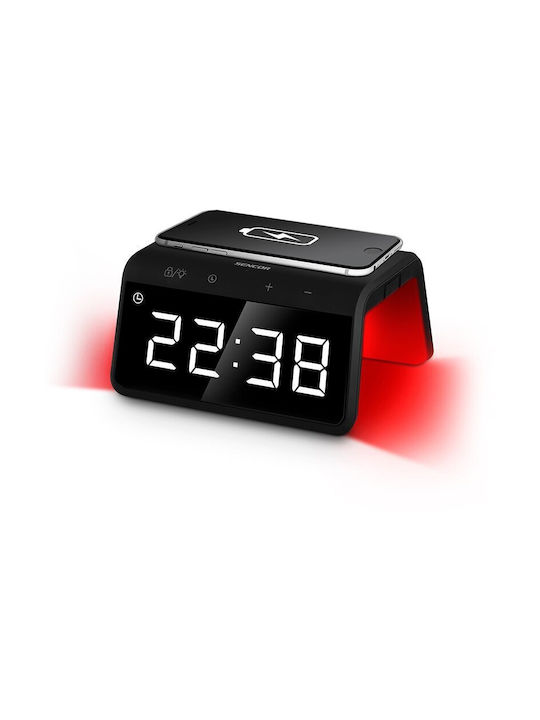 Sencor Tabletop Digital Clock with Alarm & Wireless Charging Black SDC 7900QI