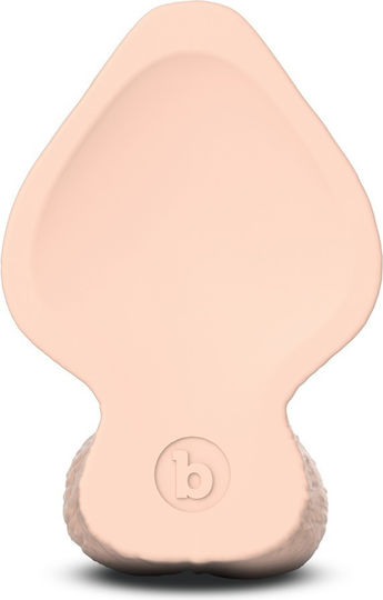 b-Vibe Γυάλινο Dildo με Όρχεις και Βεντούζα Flesh 15cm