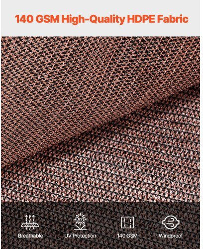 Vevor Ορθογώνιο Δίχτυ / Πανί Σκίασης Καφέ 3.048m 140gr/m²