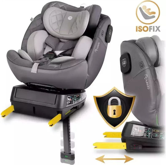 Nukido Prestige Детско Столче за Кола i-Размер с Isofix Сив 0-36 кг