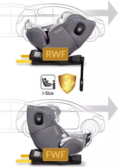Nukido Prestige Детско Столче за Кола i-Размер с Isofix Сив 0-36 кг