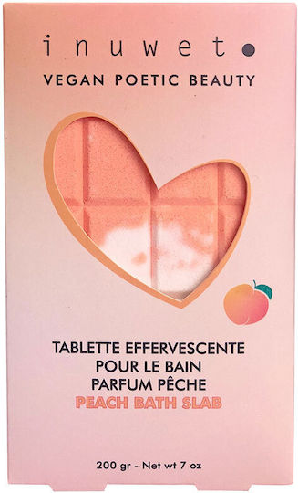 Effervescent Bath Tablet In Chocolate Shape Peach Scent Inuwet 200 G