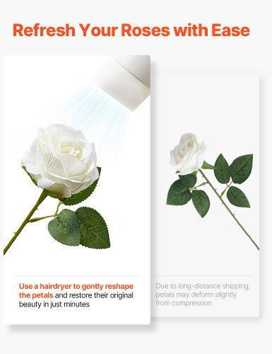 Vevor 60 Pieces White Roses Artificial Bouquet Home Decoration Christmas Rzmghsbs60pc37dsg001v0