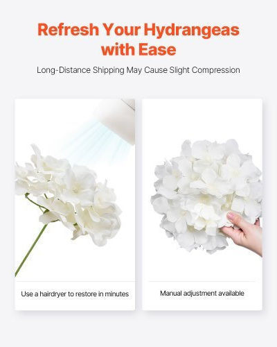 Vevor Decorative Artificial Hydrangea Flowers 305 White Pieces Rzxqbs305pcsv5x1b001v0