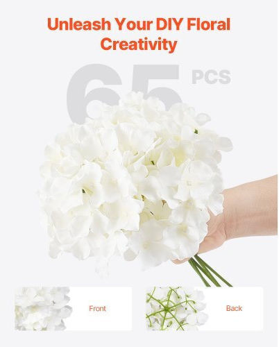 Vevor 65 Artificial Hydrangea Flowers 25 Cm Bouquet White Rzxqbs65pcs76xy7t001v0