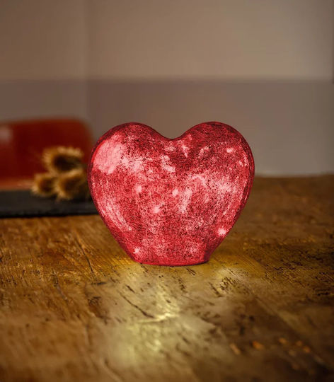 Inima Roșie Iluminată 18 X 11 X 15 Cm