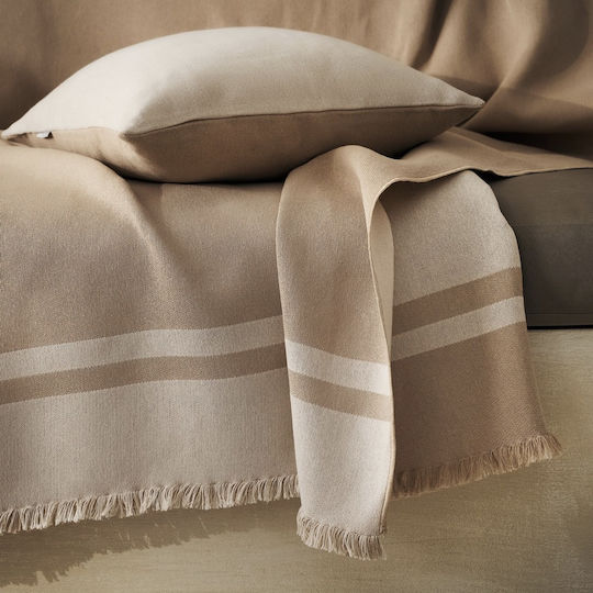 Gofis Home Marian Decke Für Dreisitzer-Sofa Mit 2 Seiten 180x310cm Ground Beige 336/41
