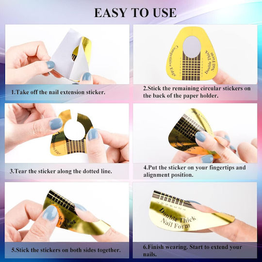 Self-Adhesive Disposable Nail Forms Nail Extension 50 Pieces 2omo67