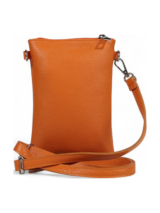 Dunkelorange Handytasche Aus Leder Für Damen