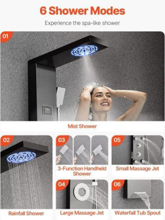 Vevor Shower Column without Mixer 134.5cm Copper