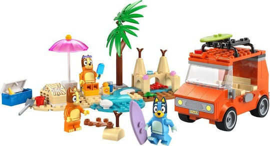 LEGO Building Blocks Bluey's Beach & Family Car Trip for 4+ Years 133 Pieces