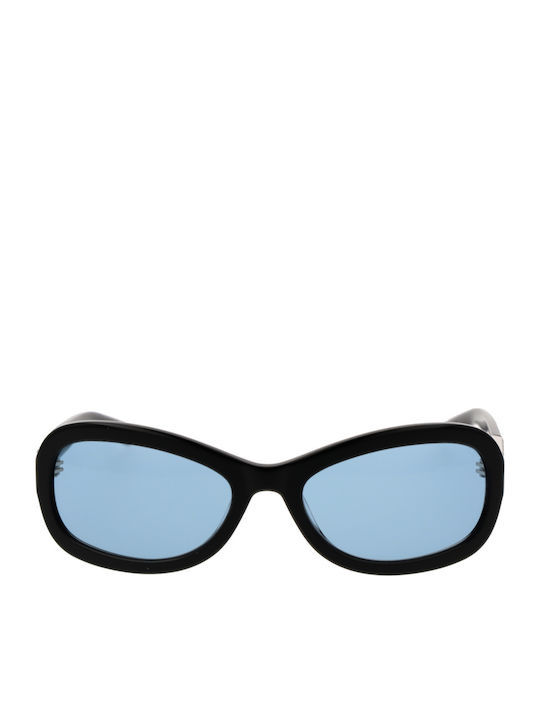 GCDS Unisex Sunglasses with Black Plastic Frame and Black Lens