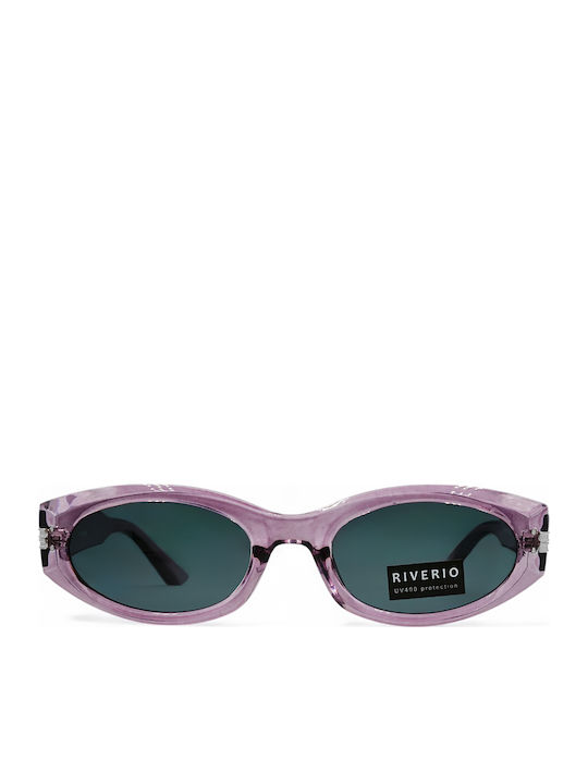Riverio Women's Sunglasses with Purple Horn-Rimmed Frame and Transparent Lens RVF89502