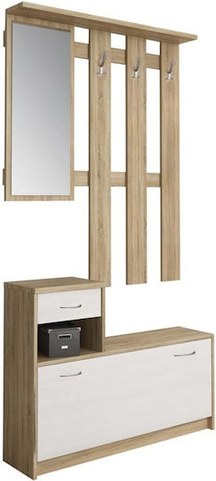 Entry Furniture with Mirror / Hanger / Shoe Rack & Bench 100x40x24cm