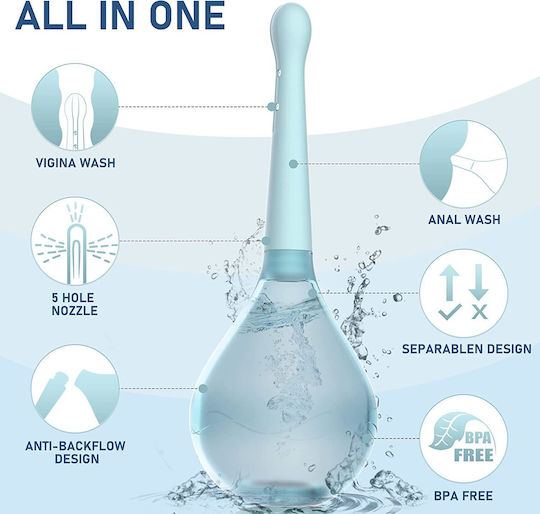 Irigator Intim Duș Anal Vaginal 150 Ml Cap Sistem Anti-reflux 5 Duze Design Ergonomic Igiena Intimă