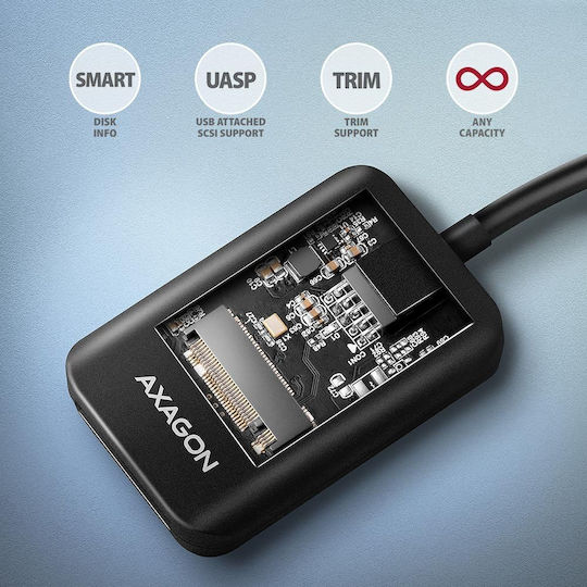 Axagon Case for Hard Drive M.2 SATA III with Connection USB 3.2 / SATA