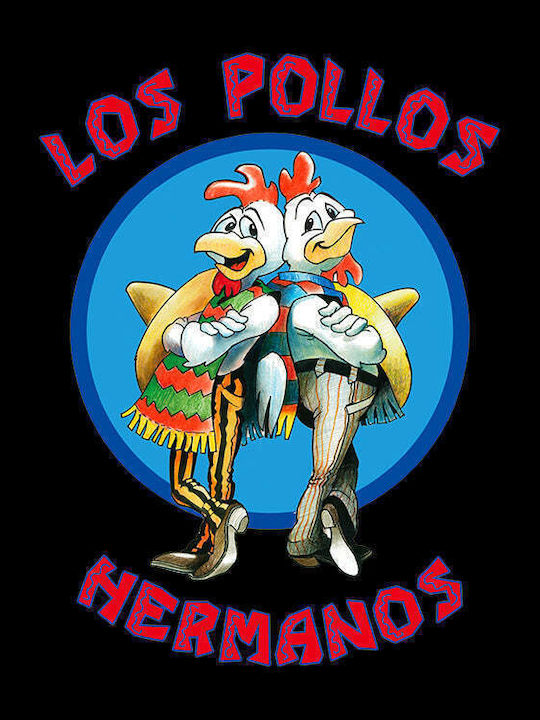 Breaking Bad Los Pollos Hermanos Unisex T-shirt Μαύρο