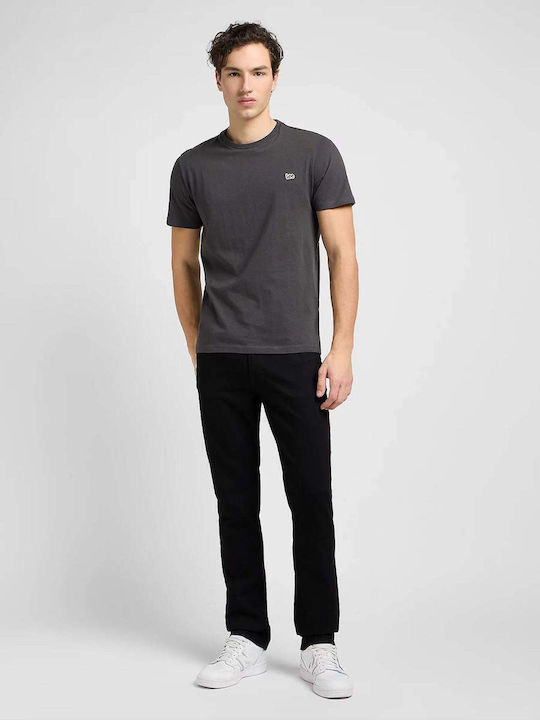 Patch Logo T-shirt Washed Black, Γκρι Ανθρακι