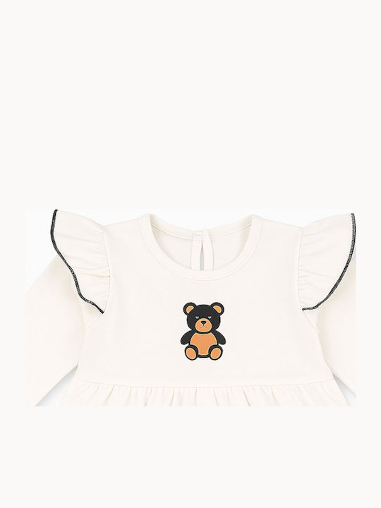 Jukki Mädchenkleid Teddy Bear Weiß