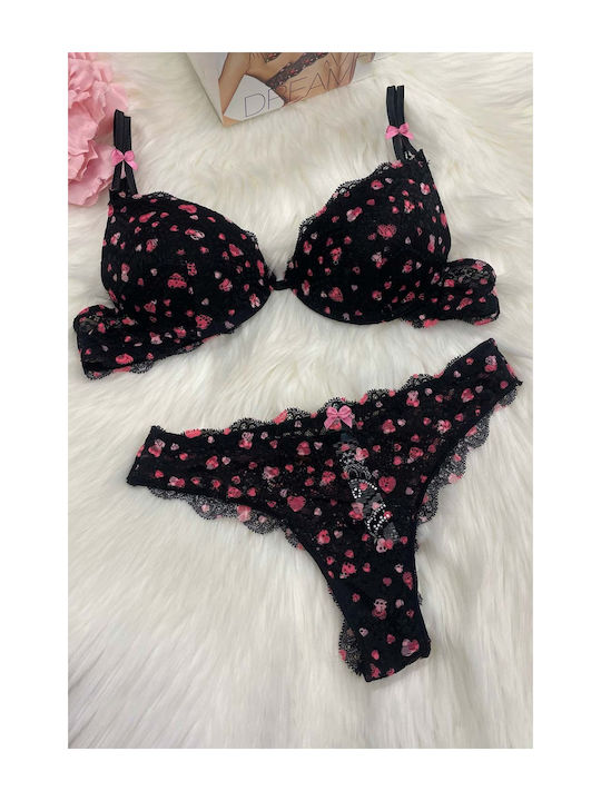 Damen Slip Nahtlos mit Spitze Schwarz