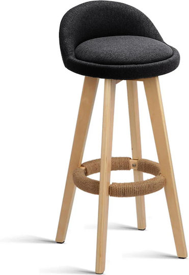 Scaune Bar cu spătar Lemn Negru 80x37x37buc