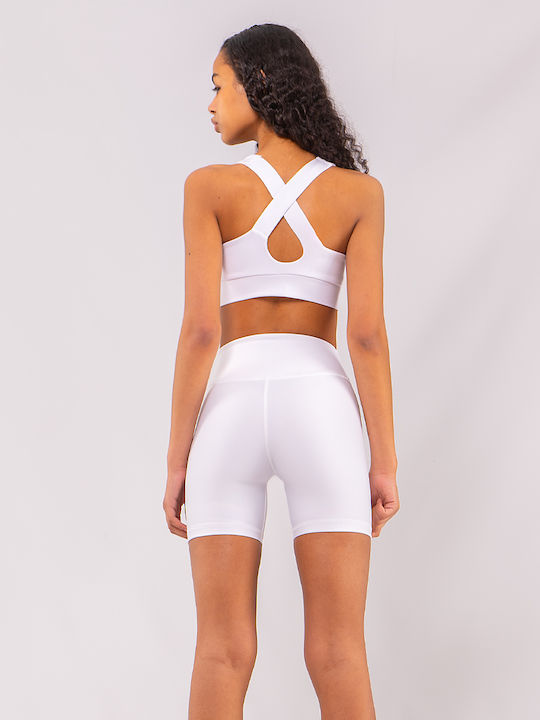 Leggings Pentru Instruire De Ciclism Femei Strângere Talie Înaltă Și Push Up Alb