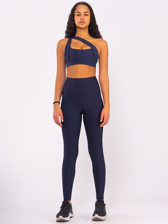 Training Γυναικείο Cropped Κολάν Σύσφιξης Ψηλόμεσο & Push Up Navy Μπλε