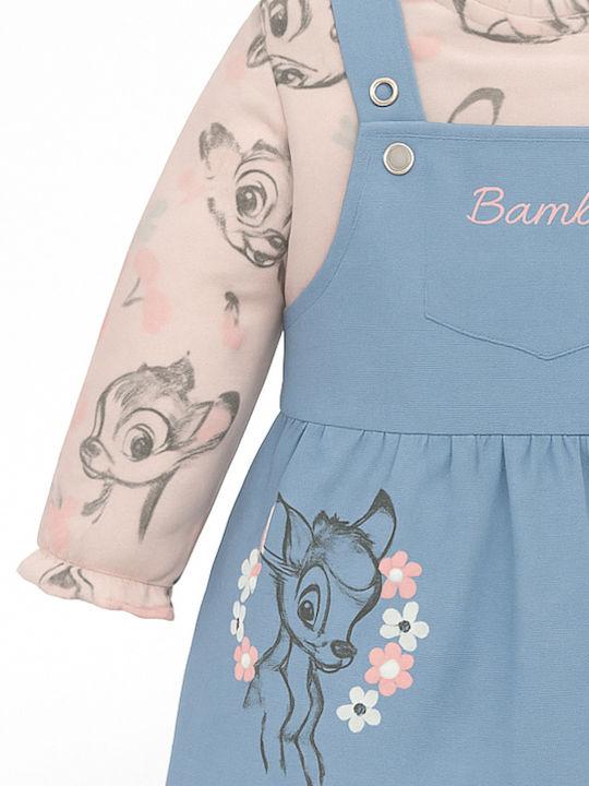 Bambi Children's Dress Long Sleeve Set with Blouse Jean Blue