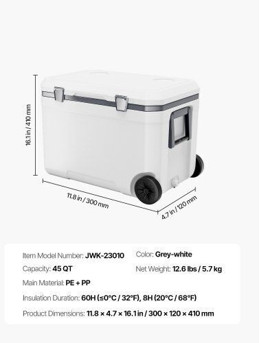Vevor 45 Qt Φορητό Ψυγείο 45lt Γκρι