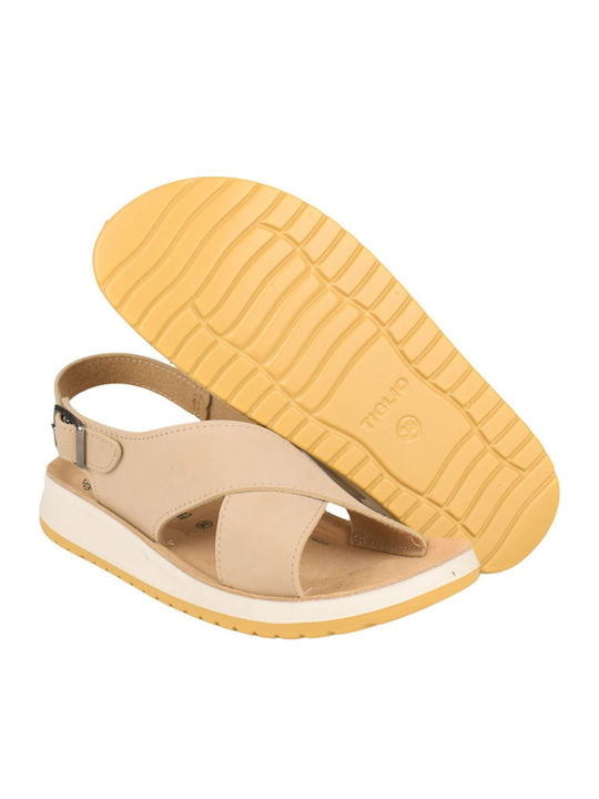 Women's Flat Sandals Anatomic in Beige Color