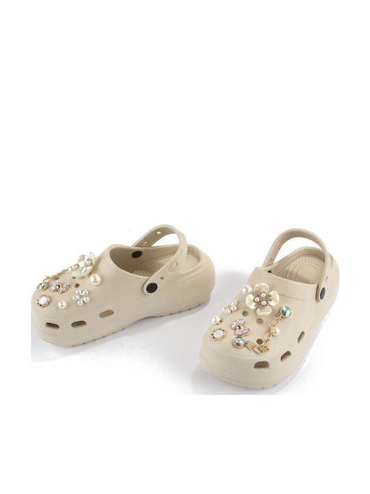 Fshoes Γυναικεία Σαμπό Μπεζ