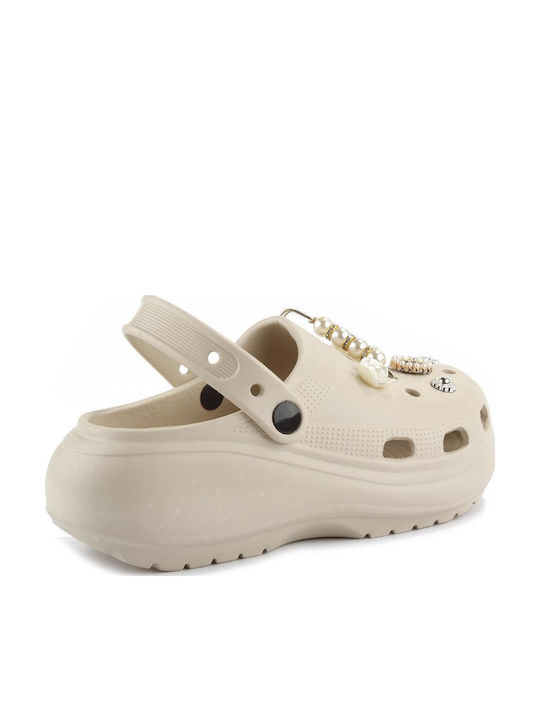 Fshoes Women's Clogs Beige