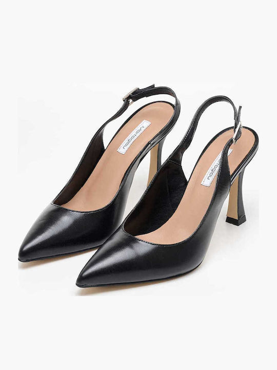 Leather Black Heels