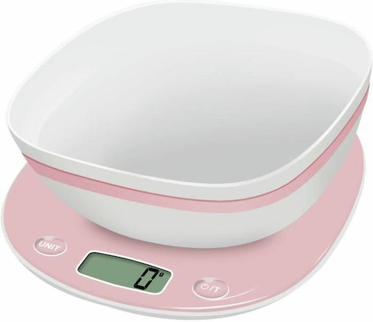 Terraillon Macaron 14669 Ψηφιακή Ζυγαριά Κουζίνας με Κάδο έως 5kg Ροζ