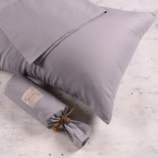 Melinen Urban Line Pillowcase Set with Envelope Cover Light Grey 50x70cm.